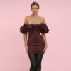 Ivory Off Shoulder Ruffle Mini Dress 1