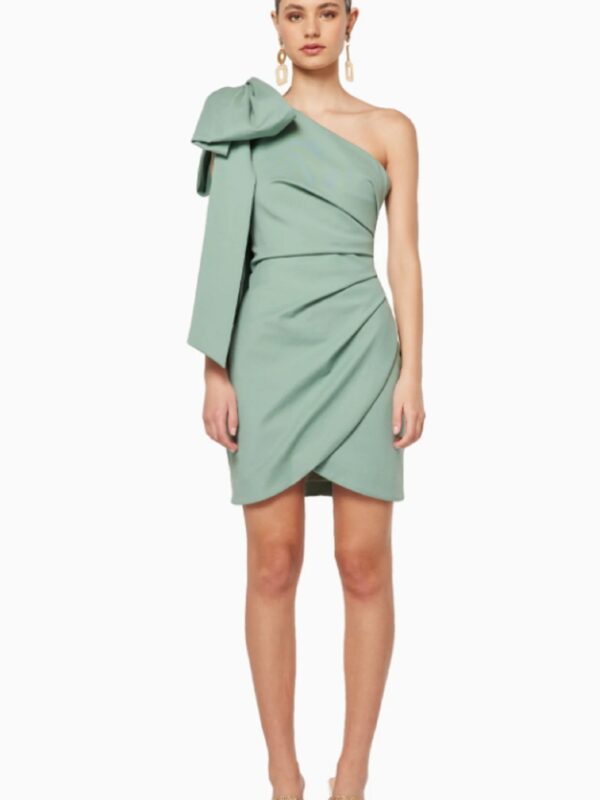 Light Blue Wrap Ruched Tie Mini Dress 1