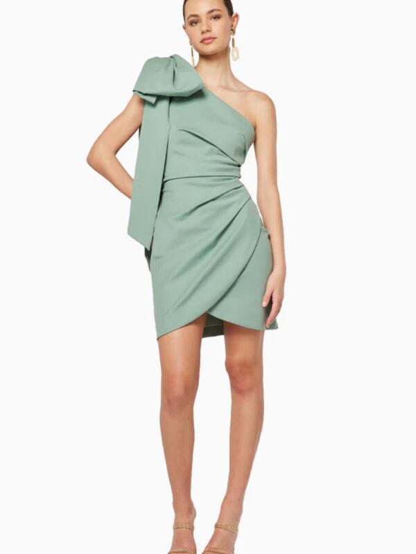 Light Blue Wrap Ruched Tie Mini Dress 3