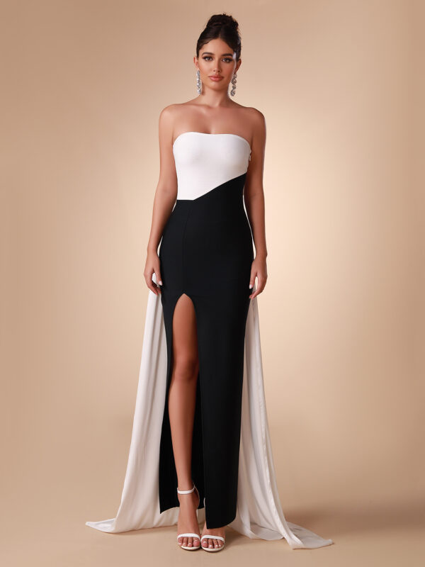 Long Strapless Prom Evening Dress 4