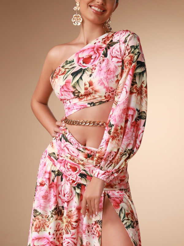 Loose Casual Floral Maxi Dress Pink 1