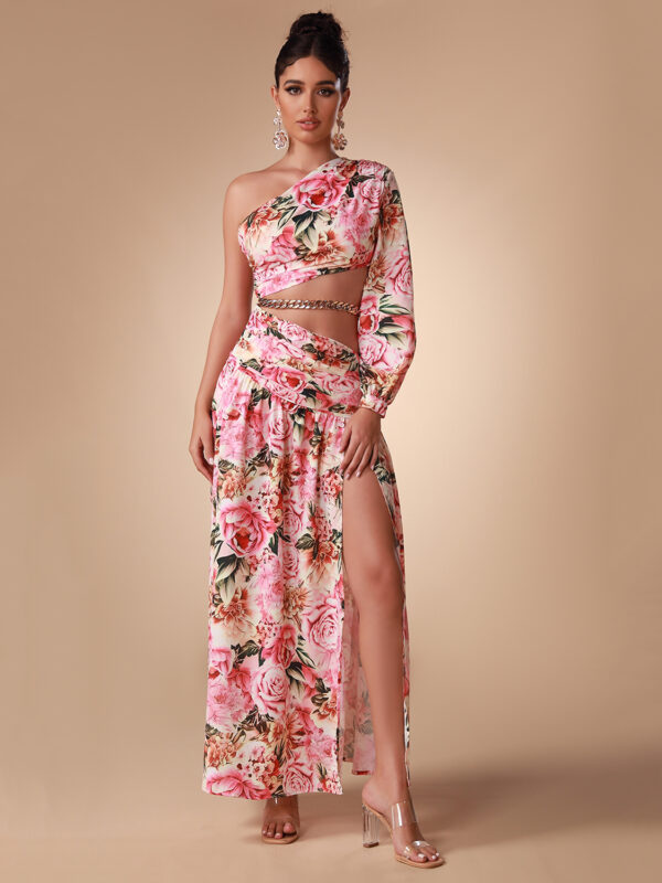 Loose Casual Floral Maxi Dress Pink 2
