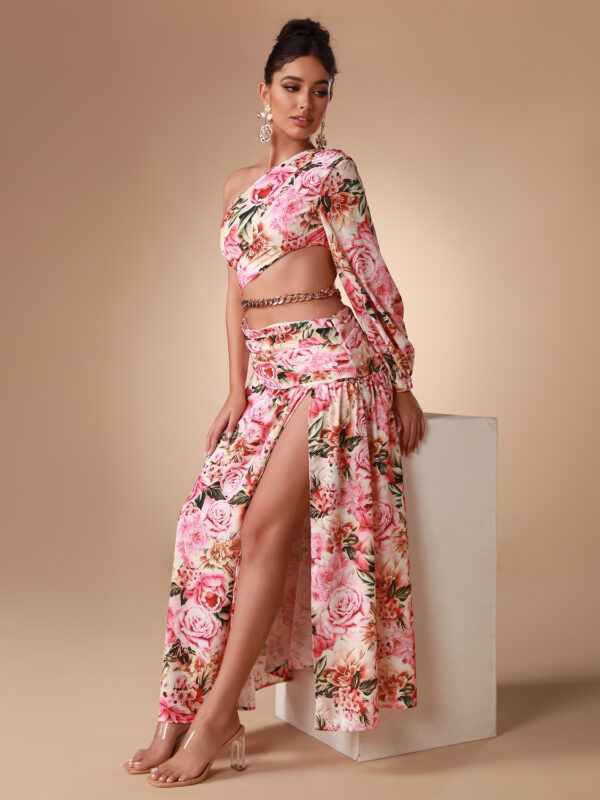 Loose Casual Floral Maxi Dress Pink 3