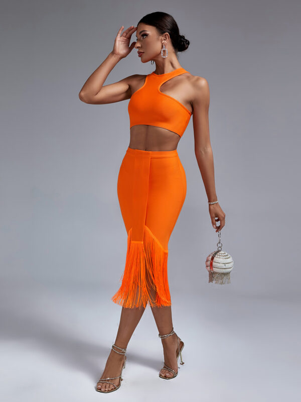 Modern Two-Piece Midi Bodycon Dress 5