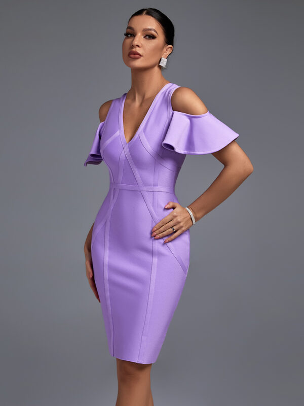 Office Short Sleeve Striped Dress 2