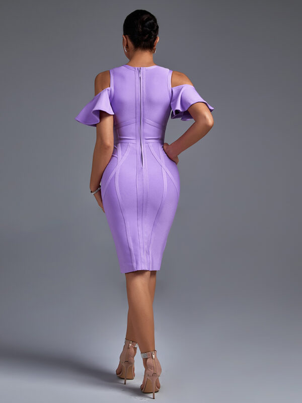 Office Short Sleeve Striped Dress 5