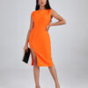Orange Metal Zipper Midi Dress 9 Orange Metal Zipper Midi Dress 3