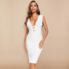 Plunge Cutout Midi Bandage Dress 10 Plunge Cutout Midi Bandage Dress 2