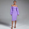 Purple Off Shoulder Backless Dress 6 Purple Off Shoulder Backless Dress 1