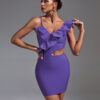 Purple Ruffled Cutout Bandage Dress 8 Purple Ruffled Cutout Bandage Dress 4