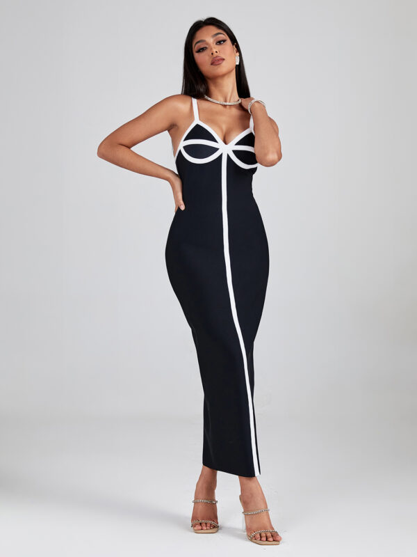 Sasha White-Stripe Midi Dress 3