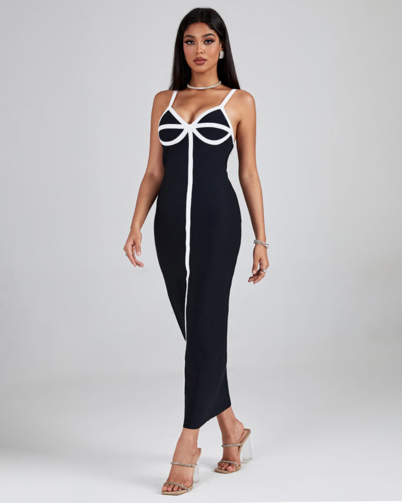 Sasha White-Stripe Midi Dress 4