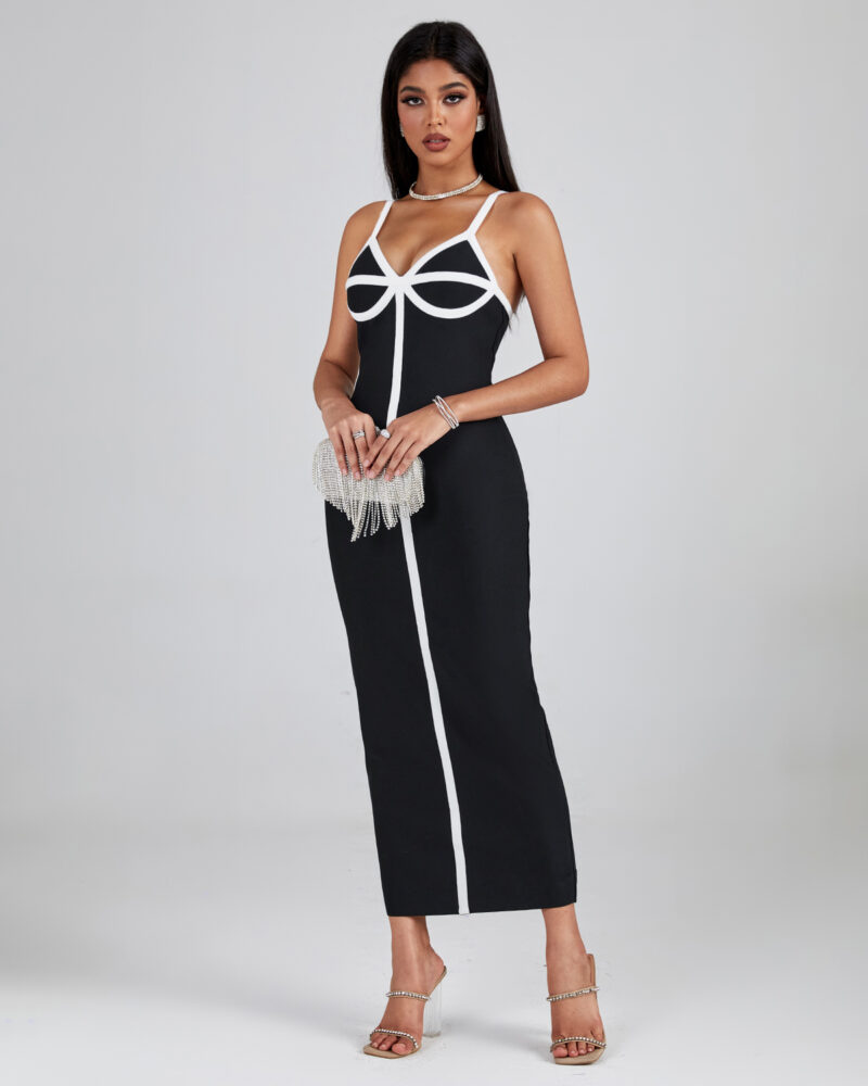 Sasha White-Stripe Midi Dress 5