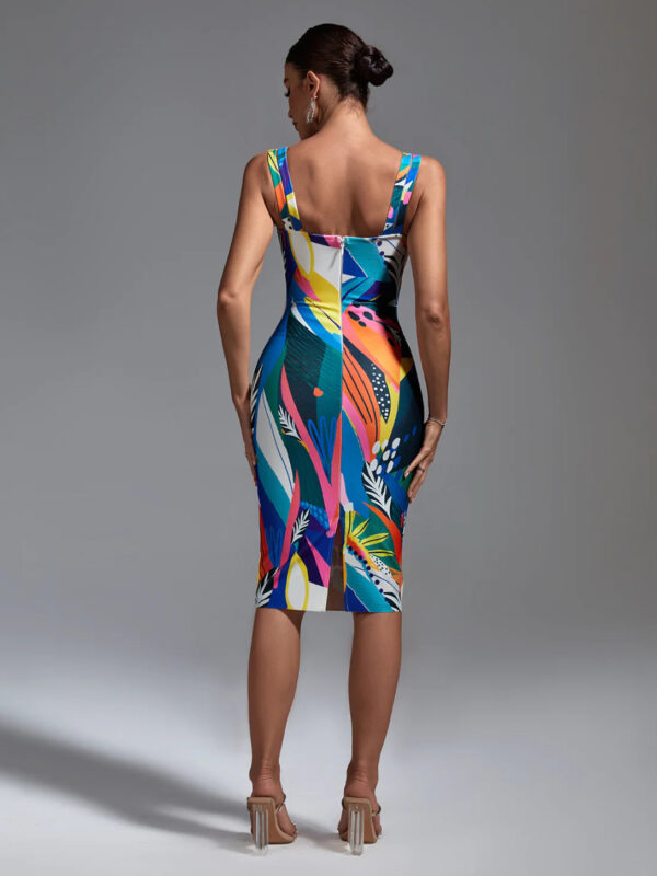 Statement Multicolor Midi Bandage Dress 5