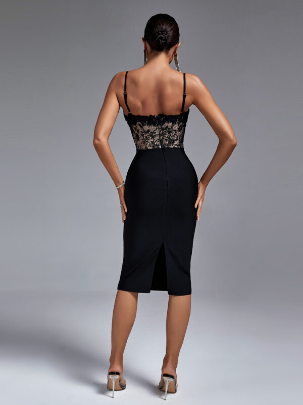 Strapless Lace Floral Midi Dress 5