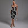 Strappy Mesh Insert Bandage Dress 7 Strappy Mesh Insert Bandage Dress Black 1