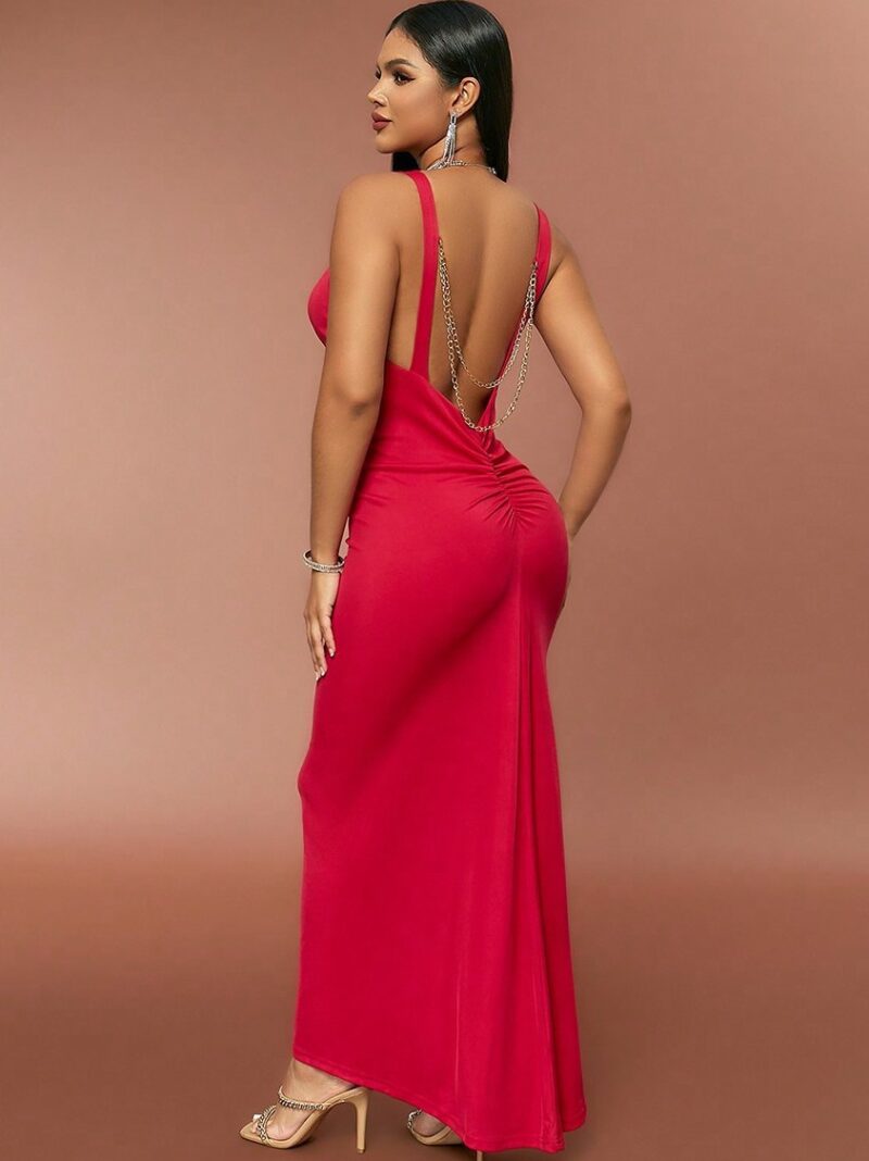 shapeminow Sweetheart Drop Back Chain Dress1 | ShapeMiNow is your go-to store for all kinds of body shapers, dresses, and statement pieces.