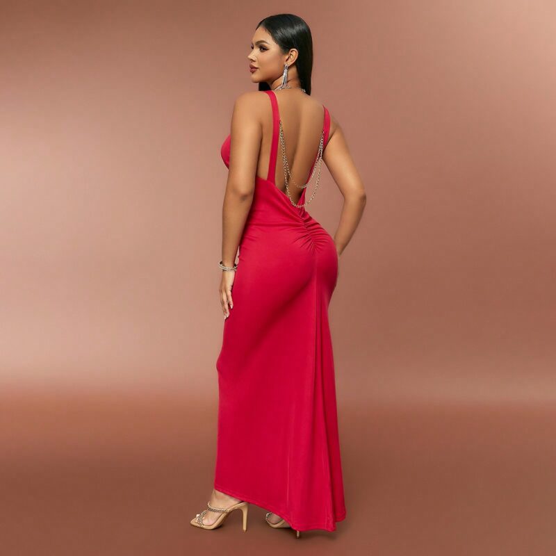 shapeminow Sweetheart Drop Back Chain Dress5 | ShapeMiNow is your go-to store for all kinds of body shapers, dresses, and statement pieces.