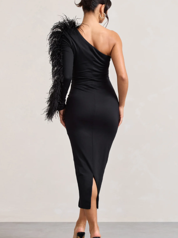 Wild One Feather Trim Bandage Dress 2