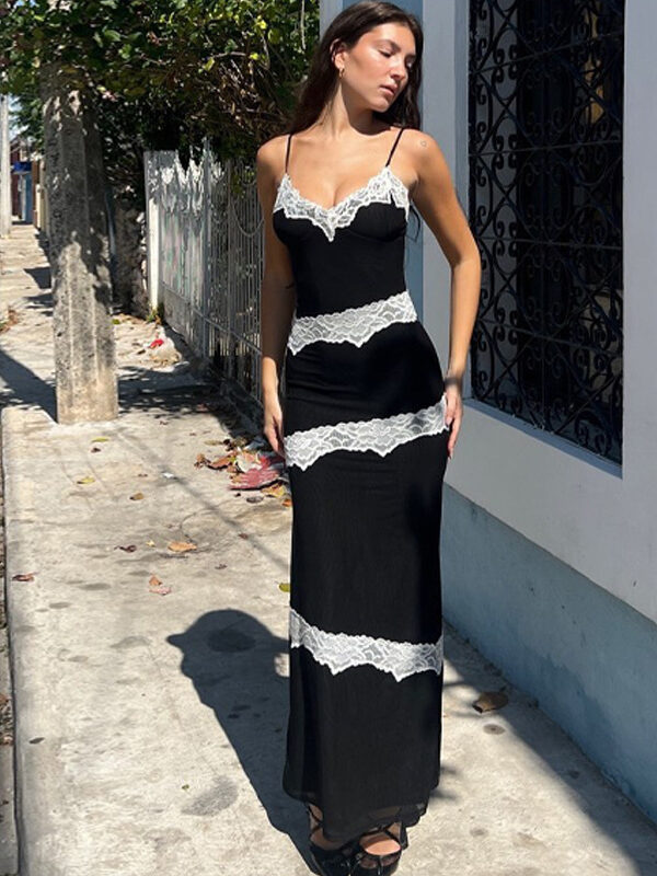 Tunnel  Vision Long Halter Maxi Dress