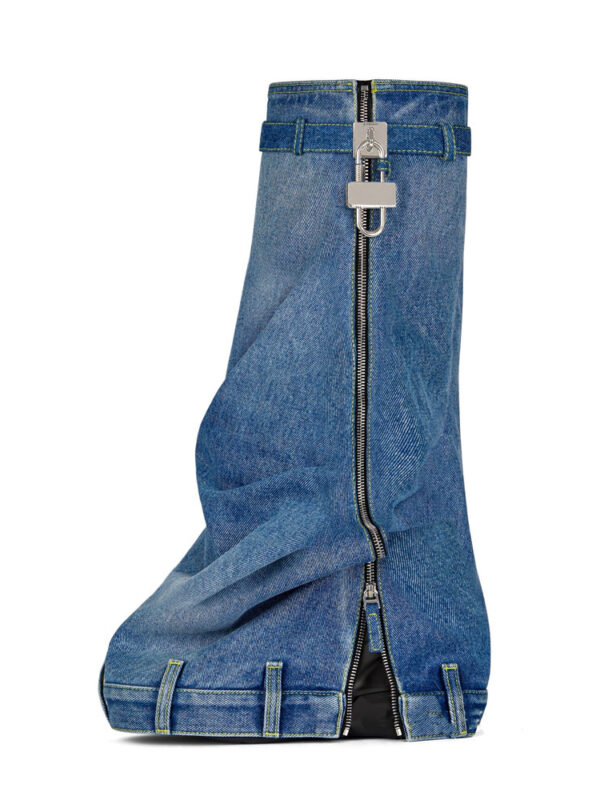 Yola Round Toe Thick-soled Denim Boots