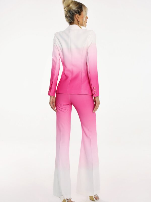 2pcs Gradient Blazer & Flare Pant Pink 2