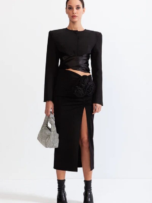 2Piece Co-Ord Floral Element Blazer Black 2