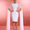 Angelic Shawl Sleeves Midi Dress 7 shapeminow AngelicShawlSleevesMidiDress6 | ShapeMiNow is your go-to store for all kinds of body shapers, dresses, and statement pieces.