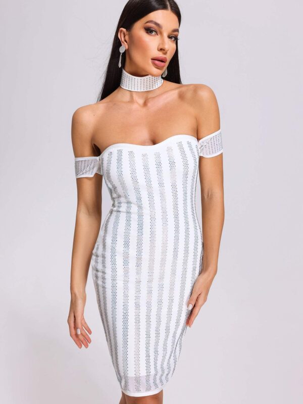 Baby Off Shoulder Stripe Midi Dress 2