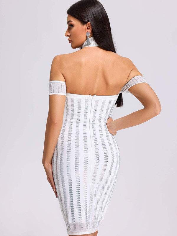 Baby Off Shoulder Stripe Midi Dress 3