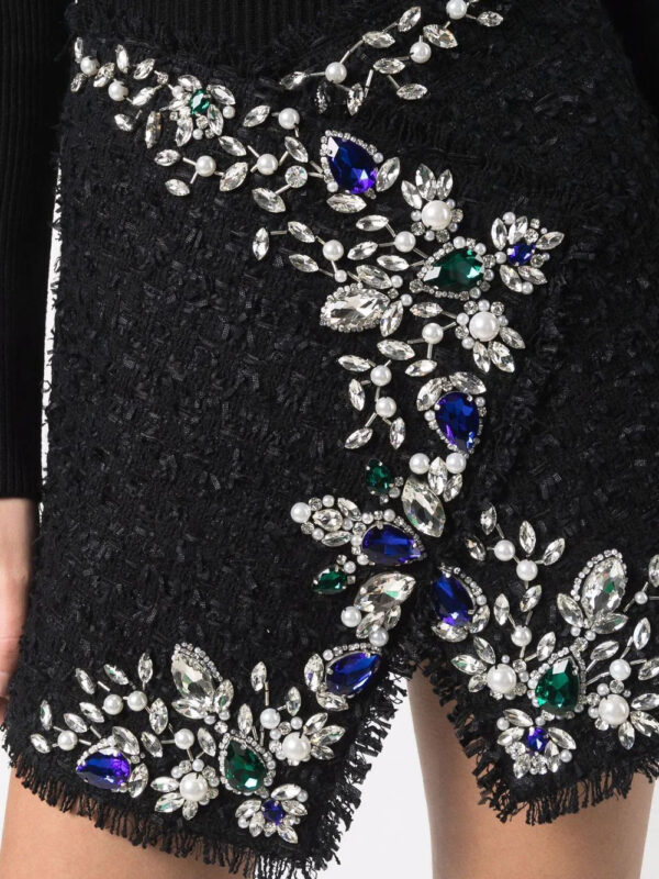 Colorful Diamond Embellished Wrap Skirt 1