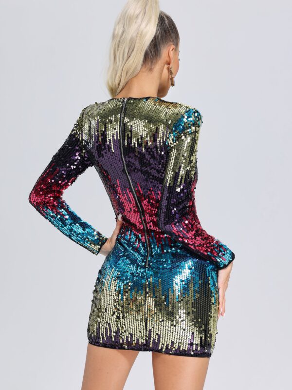 Colorful Sequined Mini Party Dress 3