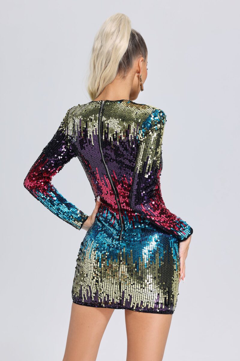 Colorful Sequined Mini Party Dress 3