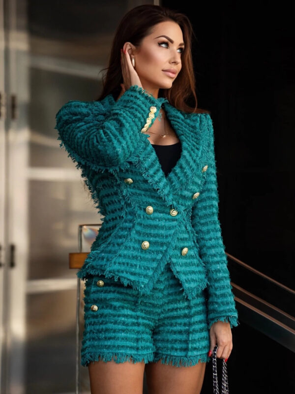 Double Breasted Blazer & Shorts Set 4