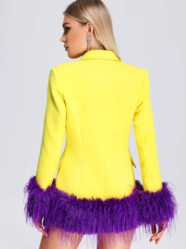 Flow Hem Spliced Feather Blazer 2