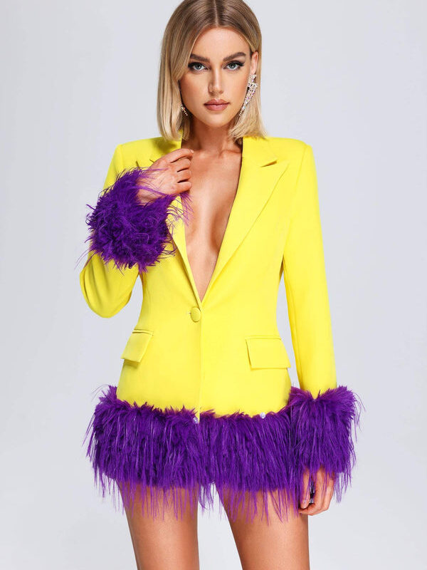 Flow Hem Spliced Feather Blazer 3
