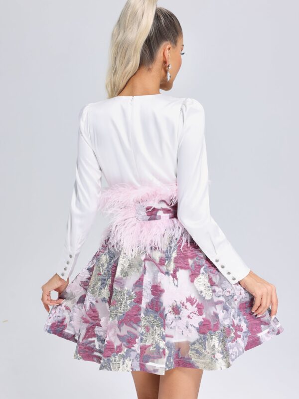 Jacquard Feather Mini Dress 5