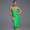 Mermaid Over Knee Party Dress 8 Mermaid Over Knee Party Dress Green 2