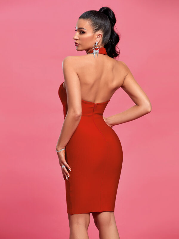 Party Time Cut Out Midi Dress Red 3