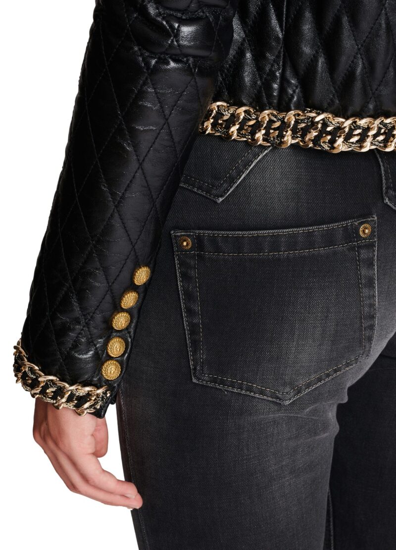 Quilted Leather and Chains Jacket 1