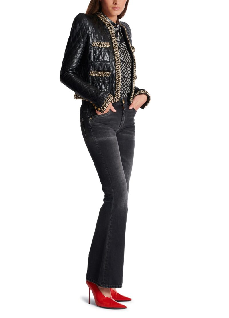 Quilted Leather and Chains Jacket 2