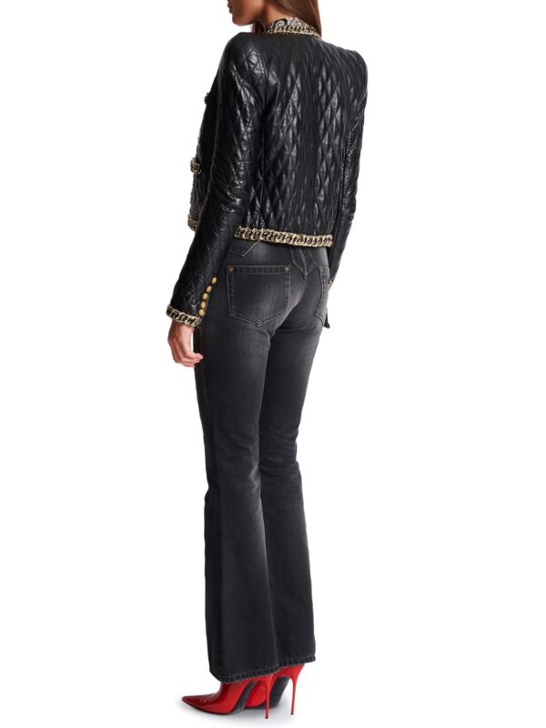 Quilted Leather and Chains Jacket 4