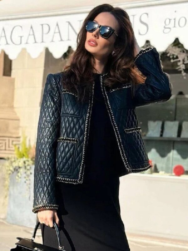 Quilted Leather and Chains Jacket 5