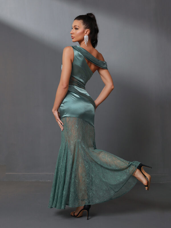 Satin One Shoulder Maxi Dress 2