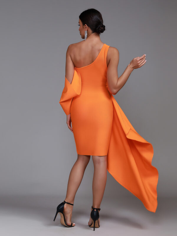Sweet One Shoulder Draped Dress 6