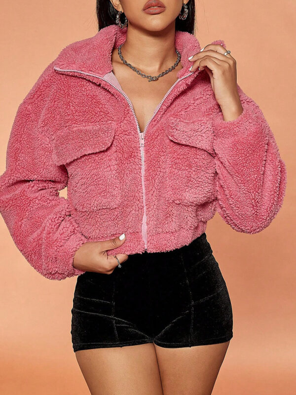 Teddy Versatile Zipper Plush Outwear 3