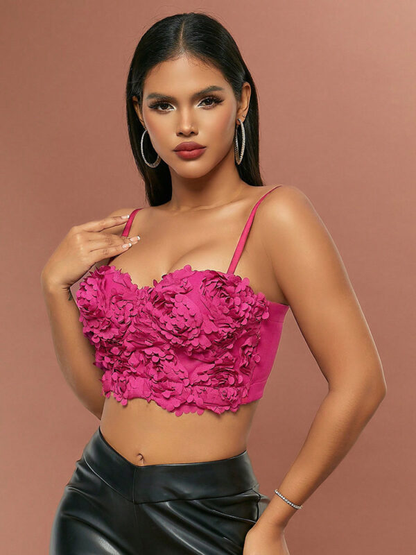 Trendy printed crochet crop top 3