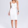Two-Piecesย Flower Bodycon Bandage Set 7 Two-Pieces Flower Bodycon Bandage Set White 1