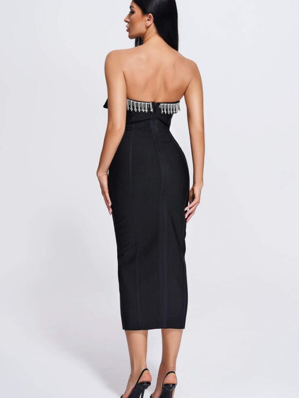 V-Neck Diamond Sequins Midi Dress 4