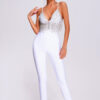 White Crystal Fringed Jumpsuit 7 White Crystal Fringed Jumpsuit 1